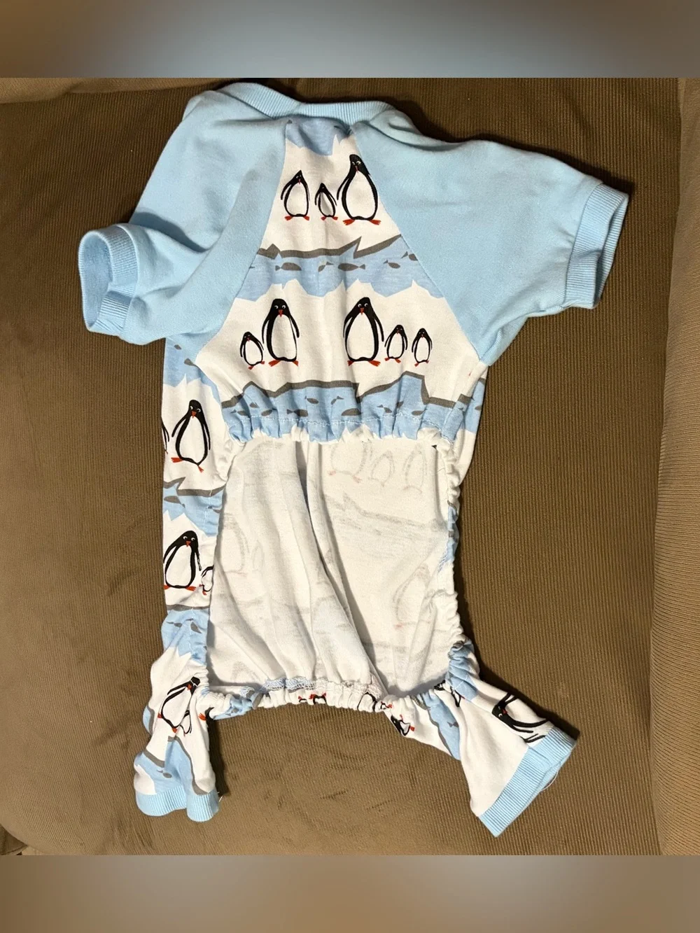 Leveret Blue & White Dog Pajamas w/Penguin Print Size Large